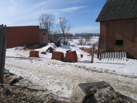 New electric station built in 2004-2005 in center of Staraya Ladoga after the only one held protectoral archaeological excavation(SUmmer, 2005) (organizers: Staraya Ladoga Museum, guided by Aleksandr Volkovitskij  and Adrian Selin).